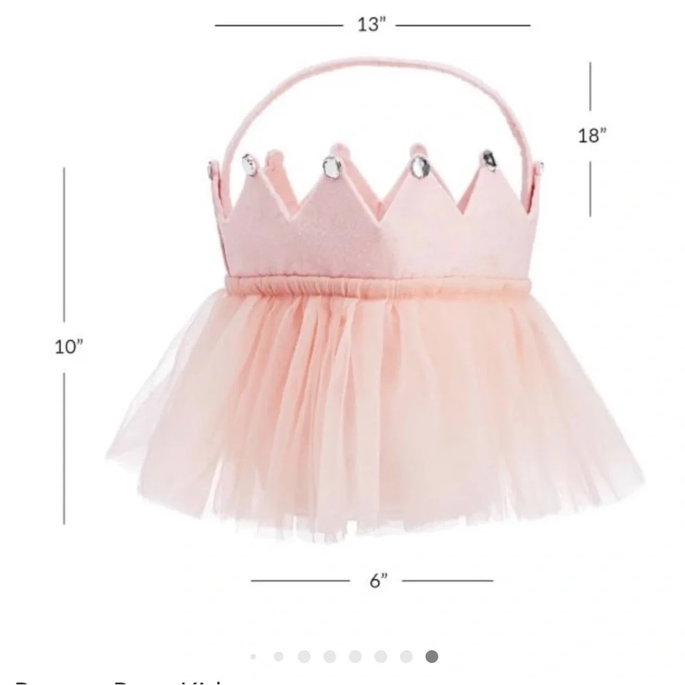 Pottery Barn Kids Princess‎ Crown Basket Pink Tulle Easter Dress Up